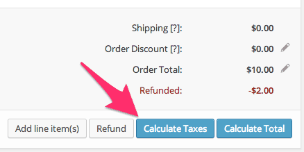 Calculate Taxes button